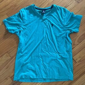 U.S. Polo Assn. Men’s Teal V-Neck Logo Tee